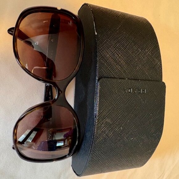 Prada Havana Black/Brown Sunglasses with Case SPR 080 5717 2AU-651 130 3N - Picture 1 of 7